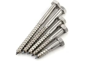 M10 A2 Stainless Coach Screw Hex Hexagon Head Wood Screws Lag Bolt 10mm DIN 571 by MultiScrew - Corrosion Resistant (5, M10 x 75mm)