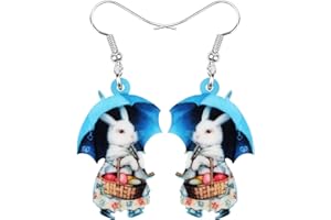 WEVENI Acrylic Easter Bunny Rabbit Earrings Hare Dangle Drop Pet Jewelry For Women Girls Charm Gift