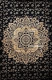 FUTURE HANDMADE Taille jumelle Noire Or Lotus Ombre Mandala tapisserie hippie Bohemian tapis de yoga drap de lit 100% coton Accueil Décor Couvre-lit