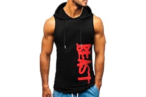 HOTCAT Tank top Herren Muskelshirt Ärmelloser Hoodie Muskelshirt Workout Sport Top Fitness Unterhemden Kapuzenpullover