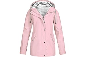 NTNY3 Veste Imperméable Femme Léger Veste de Pluie Portable Coupe Vent Manteau Imperméable Camping Randonnée Trench Parka