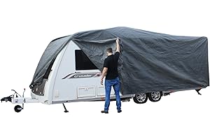 Andes Grey 19-21FT Heavy Duty Deluxe Breathable Waterproof Caravan Cover