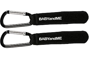 MUMDADANDBABY Strong Pram Hooks, Stroller Carabiner Clips, Shopping Bag Carriers. Universal Fit. (Universal Pram Hook - Twin Pack)