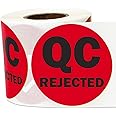 300 QC Rejected Labels Stickers, 2" Round QC Rejected Label Inventory Quality Control Inspection Maintenance Warehouse Management Organization Labels - 1 Roll of 300