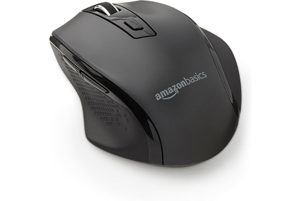 Amazon Basics Souris sans fil ergonomique - DPI réglables - Noir