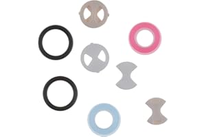 ENET 8pcs Disque en Céramique Rondelle en Silicone Insérer Tourner Accessoires Remplacement Ensemble d'outils pour 1/2" Quart de Tour Robinet Cartouches Vannes