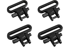 FUTUHADA Correa Giratoria de Liberación Rápida, Enganches Tácticos de Metal Resistente con Sistema de Triple Bloqueo, Compatible con Montajes Estándar y Bípodes, Juego de 4 Piezas Negro