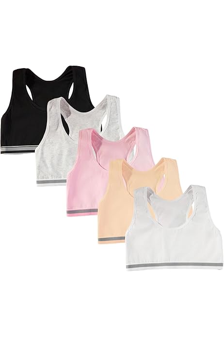 AOOPOO Lot De 8 Soutien-Gorge De Sport Fille En Coton Brassiere