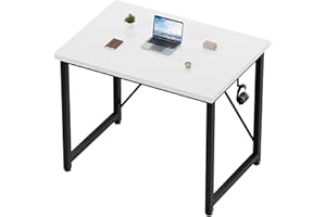 Devoko Scrivania per computer e laptop, stabile, da 80 cm, dal design moderno, semplice e compatto, per ufficio, studio, camera da letto, bianco