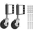 Tcatec 2 Pcs Gate Wheels, Spring Loaded Gate Caster, 4 inch Heavy Duty Rubber Wheel for Fence Wooden Gate with 330 Lbs Load Capacity