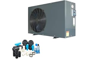 well2wellness ON/Off Pool Wärmepumpe Mida.Quick 7 - Poolheizung mit Einer Heizkapazität bis 6,7 kW Plus Bypass Set Basic + Abdeckung