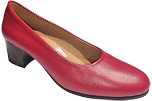 ARIADNA SÁNCHEZ Zapatos de Salón para Mujer Cómodos 24 Horas, Zapatos de Piel Fabricación Propia Hecho en España, Tacón Bajo y Ancho, Calidad y Estilo Clásico, para Azafatas y Profesionales