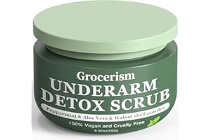 GROCERISM Desintoxicación de las axilas y exfoliante corporal 8.82oz||con menta y aloe vera para eliminar olores,exfoliar,hidratar,suavizar y tonificar la piel.También para piernas,rodillas,pies,brazos,manos