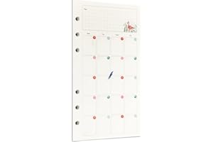 Zelten 45 Sheets 90 Pages Colorful Loose Leaf Punched Paper Refills Paper for 6 Hole Binder Personal Organizer Diary Notebook Refillable Planner (A6, Rainforest Monthly Planner)