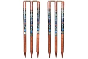 Kalindri Sports Lot de 6 souches de cricket en bois avec bélières