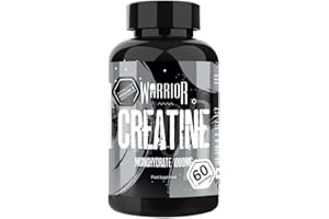 Warrior Creatine Monohydrate Tablets – 3000mg Per Serving – Supplement for Performance – Supports Muscle Growth – Unflavoured – Suitable for Men & Women – Vegan & Vegetarian Friendly (180 Capsules)