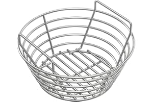AJinTeby Holzkohle-Aschekorb für große grüne Eiergrills, Louisiana Grills, Primo Kamado Grill und große Grillkuppel (25,4 cm Edelstahl-Aschekorb)
