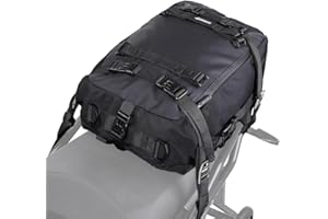 Rhinowalk Borsa da sella per motore, 20 l, multifunzione, impermeabile, per portapacchi posteriore, borsa da sella per moto, accessori professionali per motori, colore nero