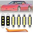 nsautolighting 12pcs Interior LED Lights Bulb Kit for Chevy Corvette C4 1984 1985 1986 1987 1988 1989 1990 1991 1992 1993 1994 1995 1996 Super Bright 6000K White Interior Light Bulbs + Install Tool