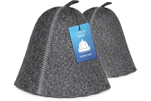 ASKOLD 2 pcs Sauna Hats Grey Felt Sauna Cap for Women and Men Banya Hat Finnish