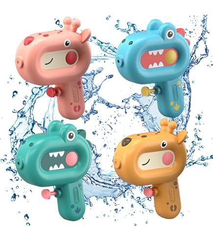 Lot 3 Pistolets à Eau Animaux – Ours, Hippopotame, Éléphant, Portée 8-10 M, Jeu Extérieur Été, Cadeau Enfant