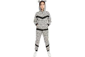 Bahob® 1 & 2 Pack Girls Tracksuits Set Cheeta Print Hoodie and Tracksuit Jogging Bottoms Kids Track Suits Activewear Sets for Girls 5-14 Years