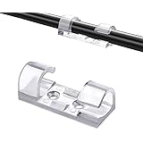 Olakin Clip per Cavi [20 Pezzi], Clip Fermacavi da Parete con Nastri Adesivi, Ganci di Fermacavi Autoadesivi Cavo per Mouse, 