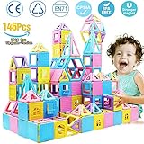 bausteine garten ✔ 【Verschiedene Modelle für den Schlossbau und Macaron-Farben】 -Die 146 PCS-Magnetblöcke 3D-Magnetfliesen-Block-Kits sind in verschiedenen Formen erhältlich. Ein einzigartiges DIY-Modell für die Gehirnentwicklung des Babys. Kinder können Arten von 2D-Ebenenformen oder geometrischen 3D-Strukturen erstellen, die magnetisch sind Bausteine können als Autos, Motorrad, Stoßwagen, LKW, Ball, Sonnenblume, Schloss usw. kombiniert werden. Bausteine Spielzeug für 3 ~ 9 Jahre alte Jungen Mädchen Geschenke
