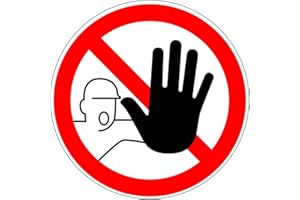 EASYDRUCK24DE Autocollant d’interdiction D-P006 - Accès interdit aux personnes non autorisées I 9 cm DIN 4844-2 I Avis Attention avertissement Accès interdit aux personnes non autorisées I hin175