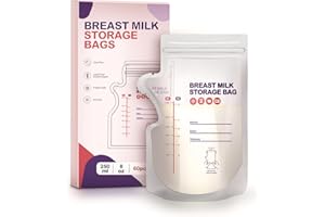 derimkcoa Lot de 60 Sacs de Conservation du Lait Maternel, Sacs de Conservation du Lait Maternel, Préstérilisés, Double étanchéité, pour Congélation 250mL