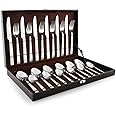 SHAPES Captain Premium Silver Stainless Steel Cutlery Set - 24 Pieces With Gift Box| Rust-Resistant, Dishwasher Safe, Elegant Design | Ideal for Home and Restaurant Use, Perfect for Family Meals