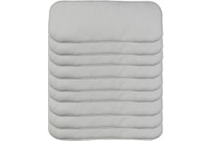 ‎HAPPY CHERRY Happy Cherry Babywindeln Waschbare Wiederverwendbare Stoffwindel Einlagen Weicher Bambuskohle + Mikrofaser Atmungsaktiv Windeln Weiß 9 Stück