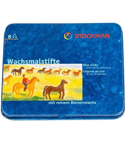 STOCKMAR Beeswax Block Crayons, Set of 32 Assorted Colors with a Scraper in Sturdy Box – Break-Resistant Wax Blocks with Natural Beeswax, Smooth