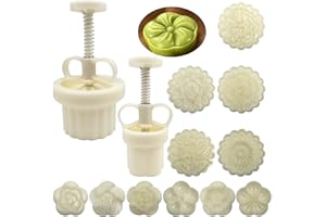 FineGood foremka do ciastek księżycowych z 11 zszywkami, FineGood DIY foremka do ciastek 50 g 100 g prasa do kwiatów foremka do ciasta księżycowego ręczne narzędzia do pieczenia ciastek księżycowych