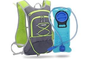 TEUEN Zaino Idratazione con Vescica 2L, Zainetto Running Leggero Donna Uomo Zaino con Sacca Idrica per Corsa MTB Ciclismo Maratona Trekking Trail, Zaino Acqua 6L Unisex Adulto