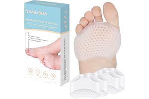 DAILISHA Mittelfußpolster Fußballenpolster Füße Ballenpolster Einlegesohlen Schmerzstütze Pflege Neurom Metatarsalgie Zehenschutz Blasenentlastung Dameneinlagen Kissen 6 Paar Pflegekleber wiederverwendbar