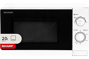 Sharp R20DWM 20L Solo Microwave Oven, 800W, White