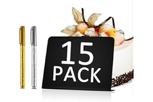 HOSSOM 15 Pezzi Mini Lavagna Piccola, Lavagnette Messaggi Bordo per Segnaposti per Buffet, 10 x 7.5cm Lavagnette Piccole Cancellabile, Food Labels for Party, per Cartellini Prezzi, Matrimoni Feste Ristoranti