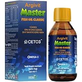 Argivit Master Balık Yağı, EPA ve DHA İ&ccedil;eren, Tutti Frutti Aromalı, Sıvı Takviye Edici Gıda, 150 ml