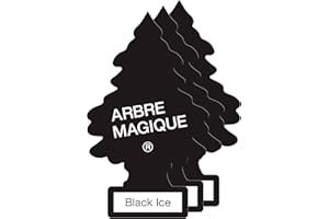 WUNDER-BAUM Wunderbaum 171239 Arbre Magique Lot de 3 Désodorisants Sapin Voiture, Cartes parfumées Black Classic