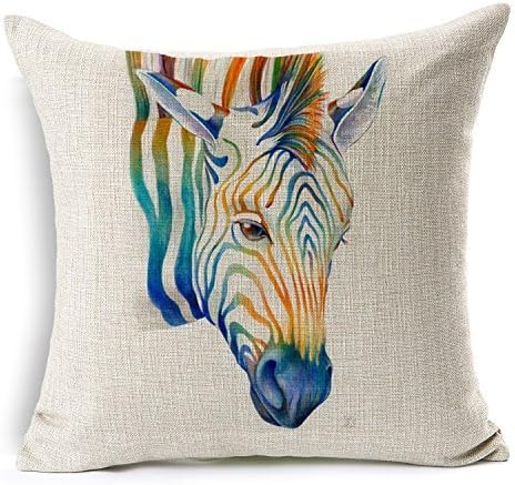 PinnLife bed pillows,Cotton Linen 18X18inch,Zebra by PinnLife