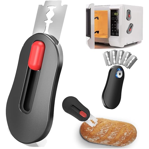 Coltello Da Pane Con Impugnatura Magnetica E 6 Lame Intercambiabili – Acciaio Inox, Set Per Decorare E Incidere L'Impasto
