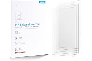 ELEGOO 5pcs Película FEP V2.0 PFA para Impresora 3D Resina Mars 3/Mars 3 Pro LCD con Funcionalidad de Liberación Más Fuerte 146x195x0,127MM
