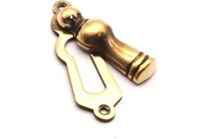 INFINITY DECOR Keyhole Swing Cover Lady Escutcheon Brass, Nickel & Antique Finishes (Aged Brass)