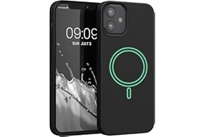 kwmobile Carcasa Compatible con Apple iPhone 12 Mini - Funda magnética Compatible con MagSafe de TPU y Silicona - Negro