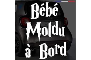 Sticker bébé à bord pour voiture Bébé Moldu à bord 20 cm Blanc - Anakiss