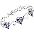Leafael Infinity Love Heart Bracelets, Birthstone Bracelet For Women with Healing Crystals, Allergy-Free Jewelry for Women with Gift Box, Bracelet for girls with 7-inch Chain and 2-inch Extender