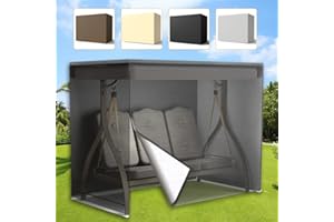 Muross Outdoor Swing Seat Cover Patio 3 Triple Seater Hammock Cover Extra Large Swing Seat Protector Waterproof Durable All Weather Protection Garden Furniture Covers UV Resistant Swing Canopy Cover