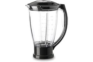 Moulinex Bol Blender XF634BB1 Accessoire Masterchef Gourmet Officiel Plastique Capacité 1,5L Lames Démontables Compatible avec Tous les Robots Pâtissier Masterchef QA510110 QA512G10 QA530D10
