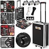 🛠️ Einfacher Transport: Der abschließbare Werkzeug Rollkoffer ist aus leichtem Aluminium gefertigt und dank seines Teleskopgriffes einfach zu transportieren. Die Koffergröße beträgt (BxTxH): 37 cm x 23 cm x 50 cm.